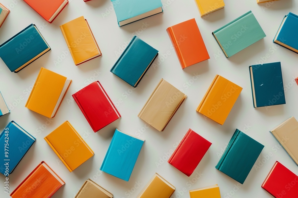 A collection of books in various colors A collection of books in various colors