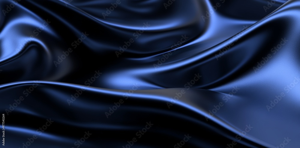 Bright blue fabric material on abstract background with dark shadows on a wavy textured background Bright blue fabric material on abstract background with dark shadows on a wavy textured background