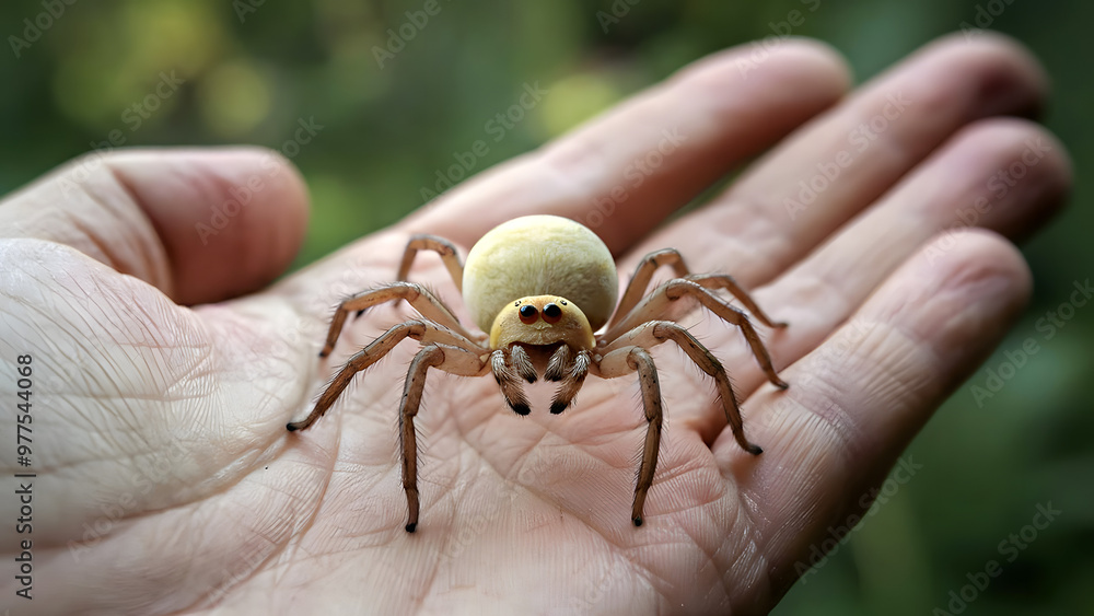 tiny spider in palm of hand tiny spider in palm of hand
