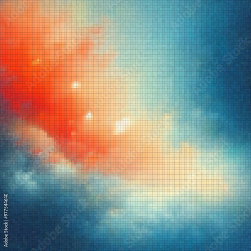 Abstract Orange and Blue pastle Textured Painting Background