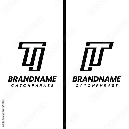 Letters TI and IT Monogram Logo, suitable for any business with IT or TI initials