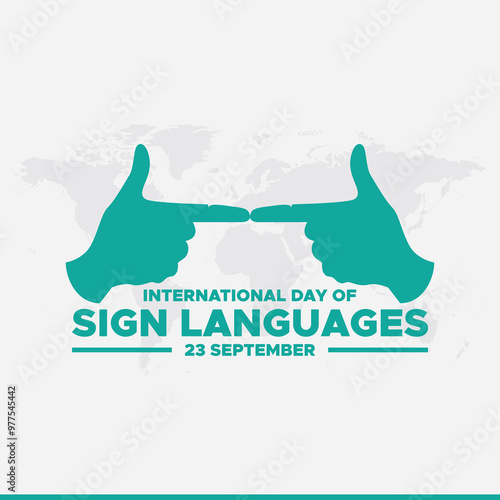 International Day of Sign Languages, 23 September Sign Language day, banner ad, poster, editable template, social media post design, vector or stock illustration, eps file.