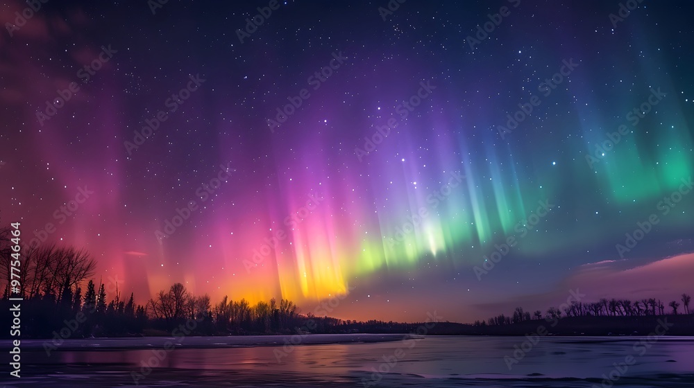 Aurora Borealis: A mesmerizing display of the Northern Lights dancing across the night sky in vibrant greens and purples.
Aurora Borealis: A mesmerizing display of the Northern Lights dancing across the night sky in vibrant greens and purples.