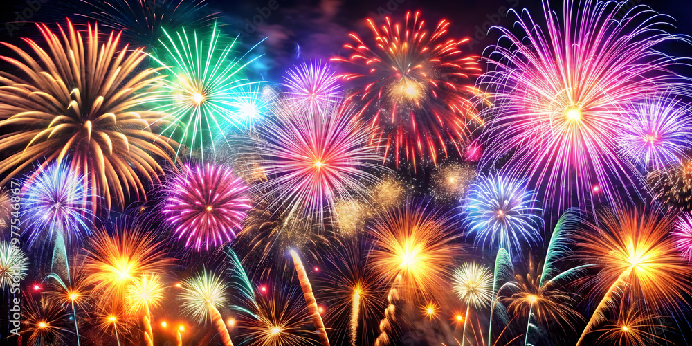 3D New Year 2025 Fireworks Display Concept - Stunning Night Sky Celebration with Vibrant Colors and Patterns Captured in a Candid Moment Icon on White Background 3D New Year 2025 Fireworks Display Concept - Stunning Night Sky Celebration with Vibrant Colors and Patterns Captured in a Candid Moment Icon on White Background