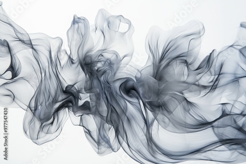 The abstract background image features ethereal gray flowers enveloped in wisps of smoke, offering a unique and artistic backdrop for your creative content.