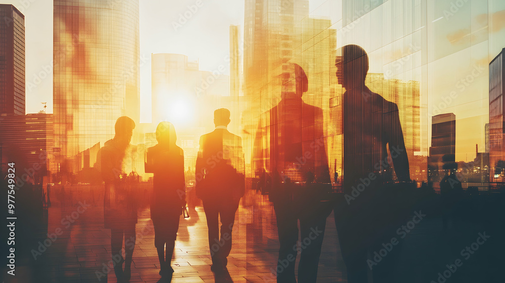 An image featuring a double-exposure effect, showcasing business individuals in conversation amidst a brightly illuminated city skyline. An image featuring a double-exposure effect, showcasing business individuals in conversation amidst a brightly illuminated city skyline.