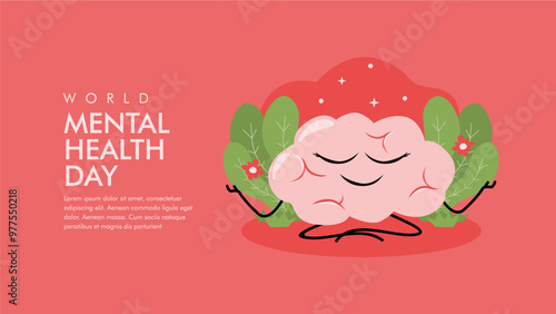 vector world mental health day background template