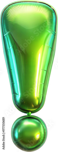 Exclamation mark sign green Color Foil Holographic Clip Arts PNG