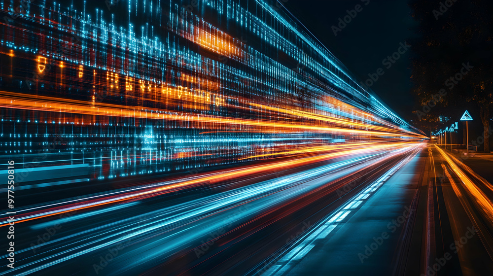 High-speed light trails, symbolizing internet data transfer and connectivity - High-speed light trails, symbolizing internet data transfer and connectivity -