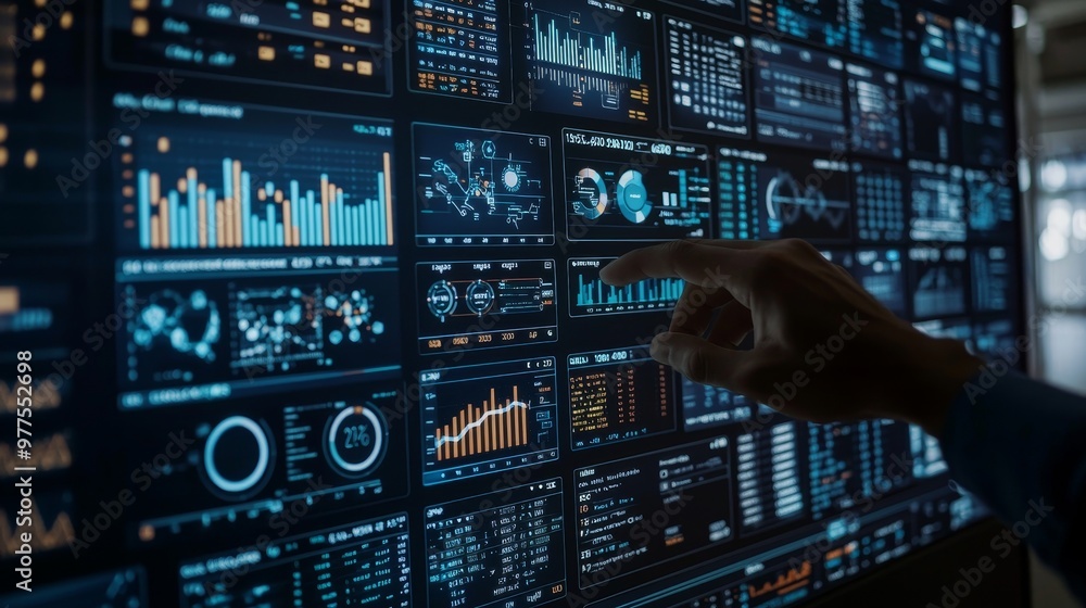 An investment dashboard that shows diversification of investments, asset allocation and portfolio management on the stock market, fund analysis and investment research An investment dashboard that shows diversification of investments, asset allocation and portfolio management on the stock market, fund analysis and investment research