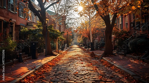 Walking along the Freedom Trail, Boston, USA, guides you through the city’s rich history, connecting 16 significant sites from the American Revolution. The red-brick path leads you past landmarks  photo