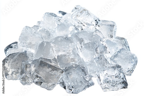 Wallpaper Mural Group of frozen ice cubes on the ground, solid ice forming from pure water. Torontodigital.ca