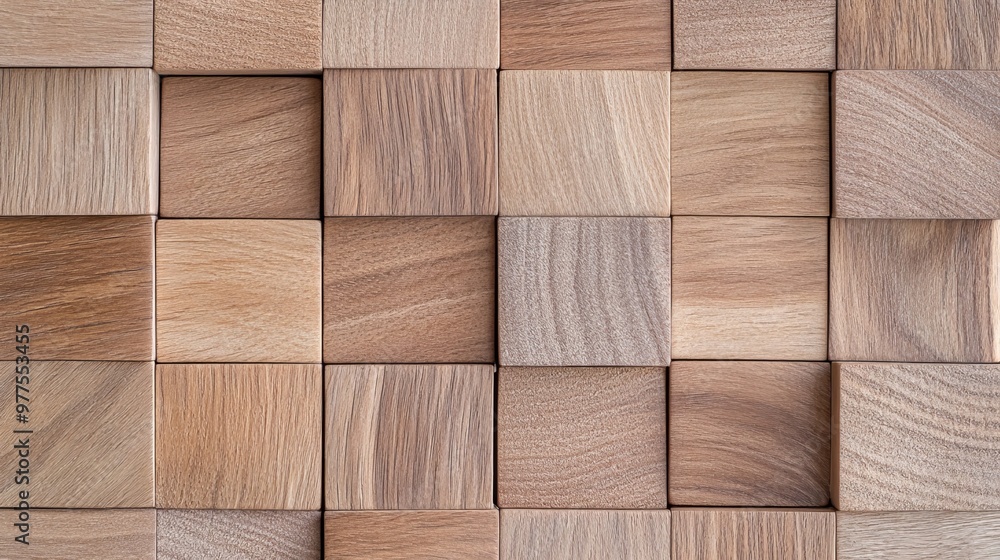 Wood wall background with tiles. 3D tile wallpaper with soft sheen. 3D render. Wood wall background with tiles. 3D tile wallpaper with soft sheen. 3D render.