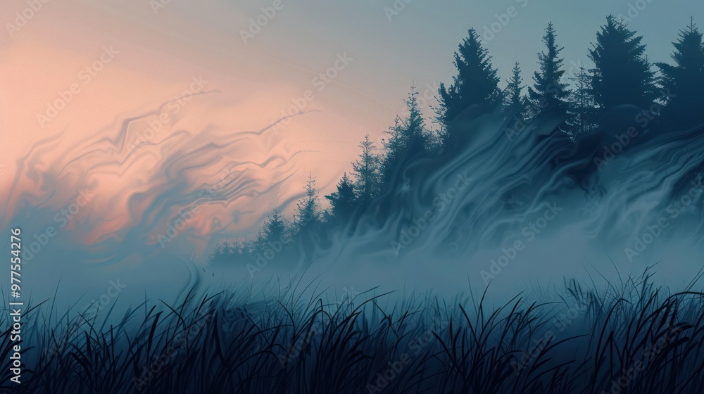 Obraz premium Misty Forest at Dawn