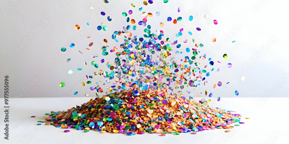 Fototapeta premium Holographic Champagne Pyramid: Medium Shot of Glowing Glasses with Intricate Patterns on White Background � Perfect Photo Stock Concept with Copy Space