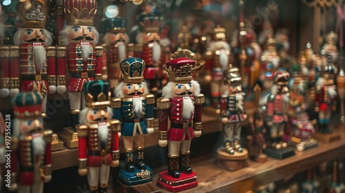 A collection of beautifully crafted nutcracker figurines on display