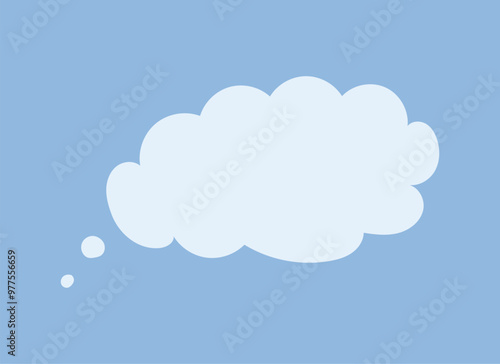 A thought cloud, a form and place for text, perfect for adding your own thoughts or messages.