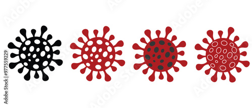 Virus, bacteria, microbe icon. Vector Bacteria sign in flat style. Microbe bacteria icon.