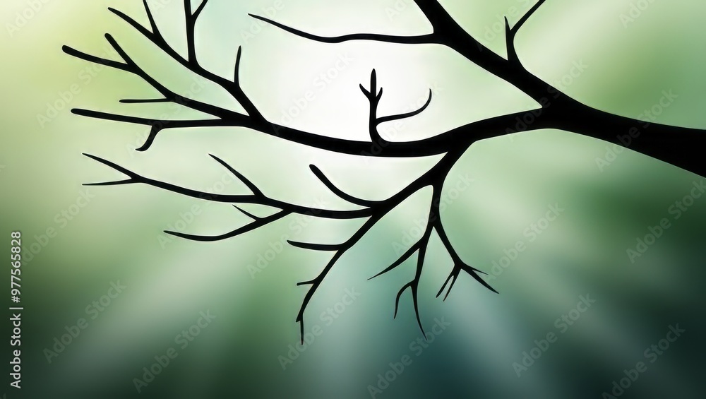 Fototapeta premium silhouette of a tree branch