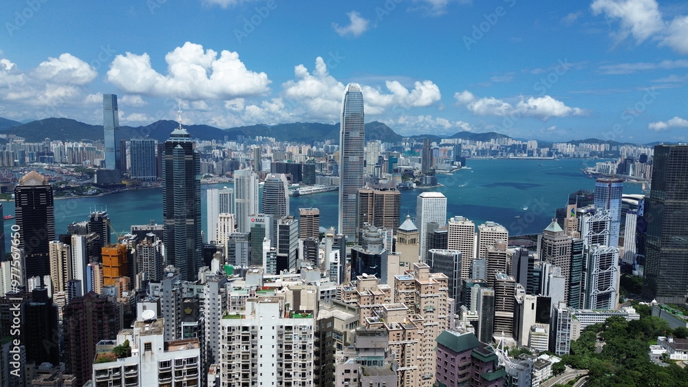 Fototapeta premium Drone view of Hong Kong