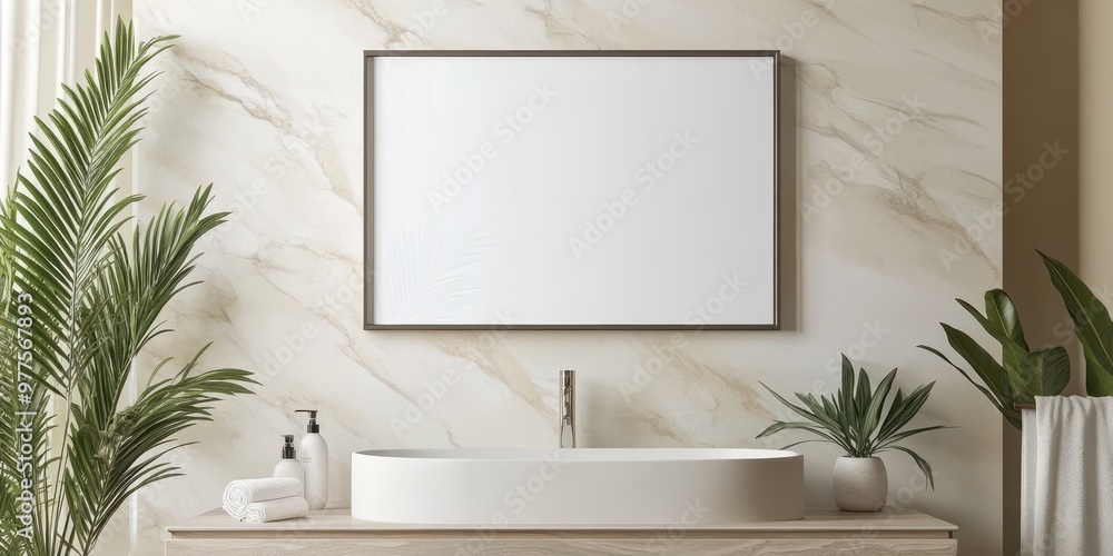 A modern bathroom featuring clean lines, a stylish sink, and elegant decor for a serene and fresh ambiance.