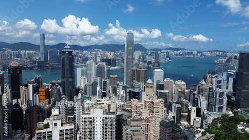 Canvas Print Drone view of Hong Kong