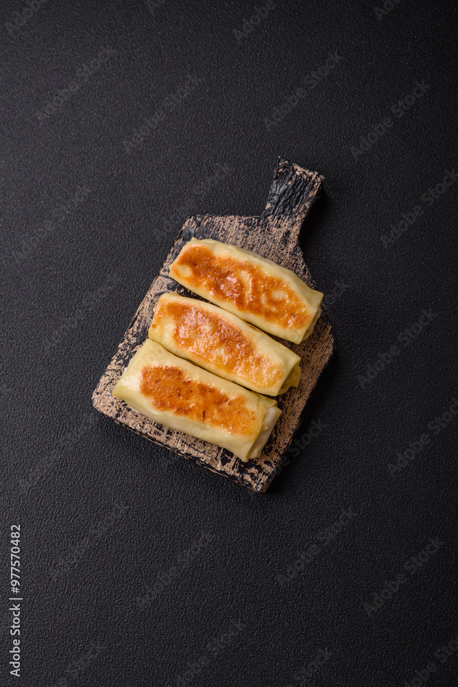Sweet or savory crepe with different fillings for a hearty breakfast Sweet or savory crepe with different fillings for a hearty breakfast