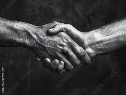 Handshake between two people, hands of the person, a symbol of agreement and cooperation