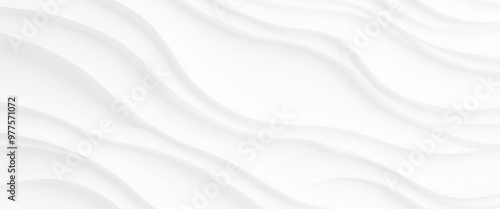 White wave background, abstract concept. Beautiful format poster with Smooth Grey Waves abstract background with grayish tonalities, plenty of copy space and elegant design.
