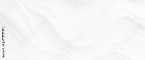 White wave background, abstract concept. Beautiful format poster with Smooth Grey Waves abstract background with grayish tonalities, plenty of copy space and elegant design.
