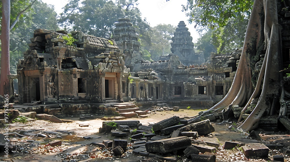 Exploring the ancient ruins of Angkor, Cambodia, lets you wander through the sprawling temple complex, where towering stone structures are intertwined with jungle vines. The majestic Angkor Exploring the ancient ruins of Angkor, Cambodia, lets you wander through the sprawling temple complex, where towering stone structures are intertwined with jungle vines. The majestic Angkor