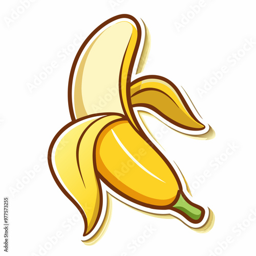 Sticker design with a banana illustration on a isolated white background (8)