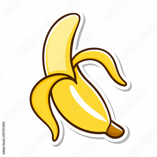 Sticker design with a banana illustration on a isolated white background (16)