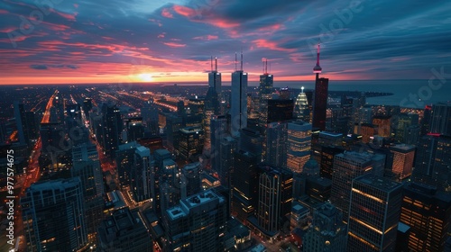 Wallpaper Mural Toronto Skyline at Sunset Torontodigital.ca