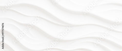 White wave background, abstract concept. Beautiful format poster with Smooth Grey Waves abstract background with grayish tonalities, plenty of copy space and elegant design.