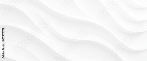 White wave background, abstract concept. Beautiful format poster with Smooth Grey Waves abstract background with grayish tonalities, plenty of copy space and elegant design.