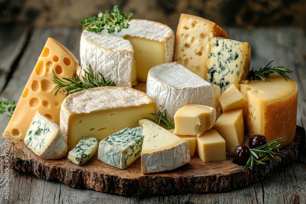 Assortment of cheese on wooden table, closeup. Dairy products. Cheese Selection. Large assortment of international cheese specialities.
Assortment of cheese on wooden table, closeup. Dairy products. Cheese Selection. Large assortment of international cheese specialities.