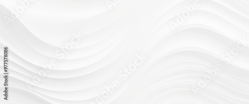 White wave background, abstract concept. Beautiful format poster with Smooth Grey Waves abstract background with grayish tonalities, plenty of copy space and elegant design.