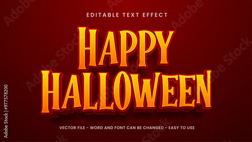Editable text effect with halloween 3D style
