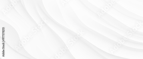 White wave background, abstract concept. Beautiful format poster with Smooth Grey Waves abstract background with grayish tonalities, plenty of copy space and elegant design.