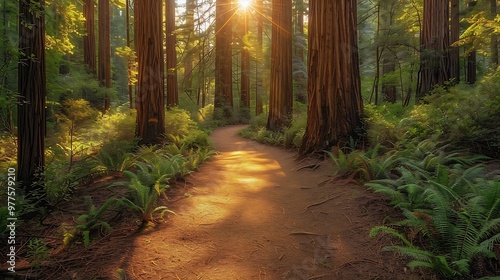 Exploring the Muir Woods National Monument, California, USA, takes you through a serene forest of towering coastal redwoods, some of the tallest trees on Earth. The peaceful trails, shaded by 