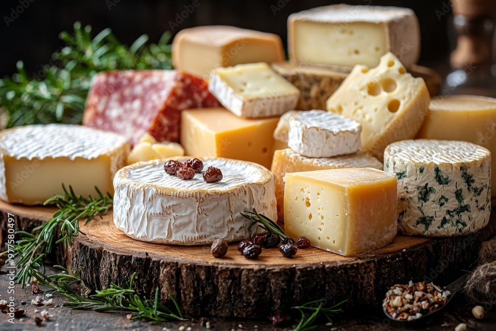 Assortment of cheese on wooden table, closeup. Dairy products. Cheese Selection. Large assortment of international cheese specialities.
Assortment of cheese on wooden table, closeup. Dairy products. Cheese Selection. Large assortment of international cheese specialities.