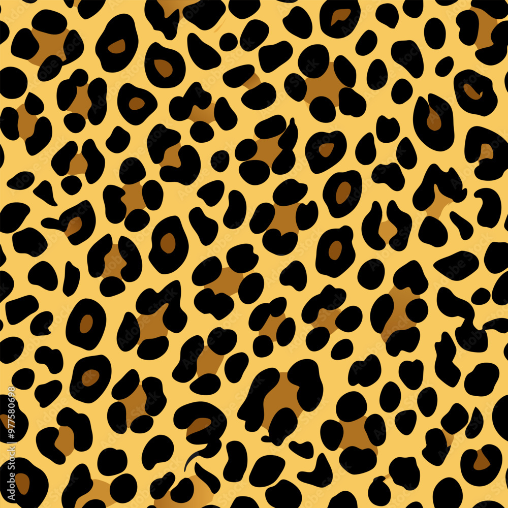 Leopard skin pattern, animal leather seamless vector design Leopard skin pattern, animal leather seamless vector design