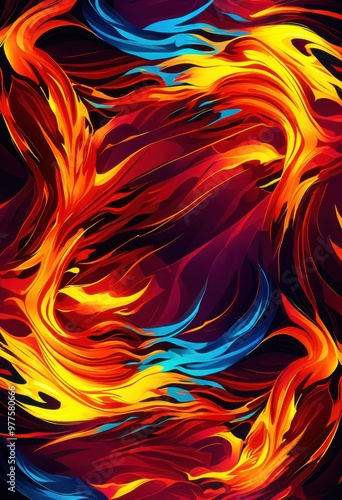 vibrant flame designs showcasing dynamic powerful brand visuals striking colors bold patterns, artwork, branding, creativity, elegance, effect, energy photo