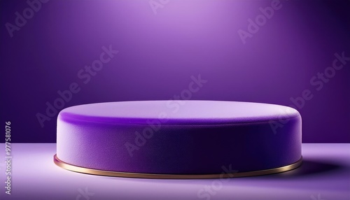 Purple velvet podium with gold rim