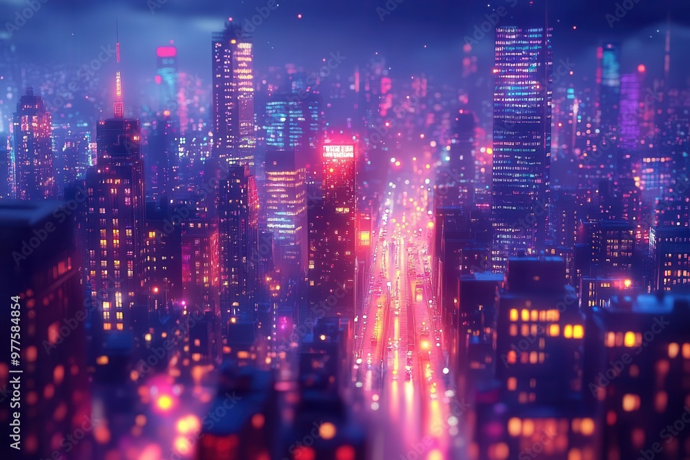 Nightlife flat design top view city animation Triadic Color Scheme Nightlife flat design top view city animation Triadic Color Scheme