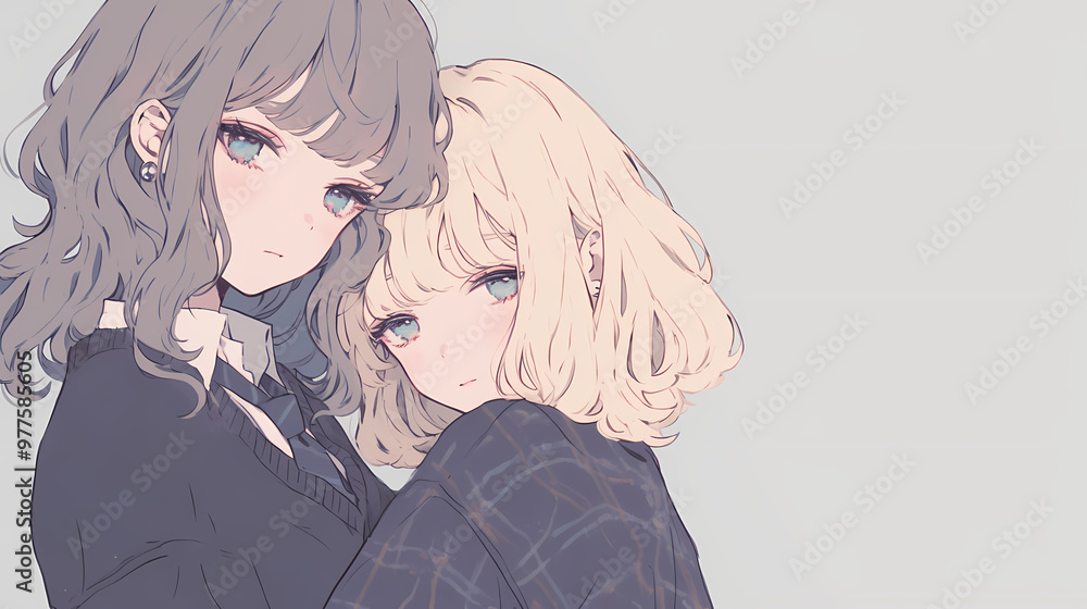 Chibi Anime Cute Girls in Love – Adorable Romance Art Chibi Anime Cute Girls in Love – Adorable Romance Art