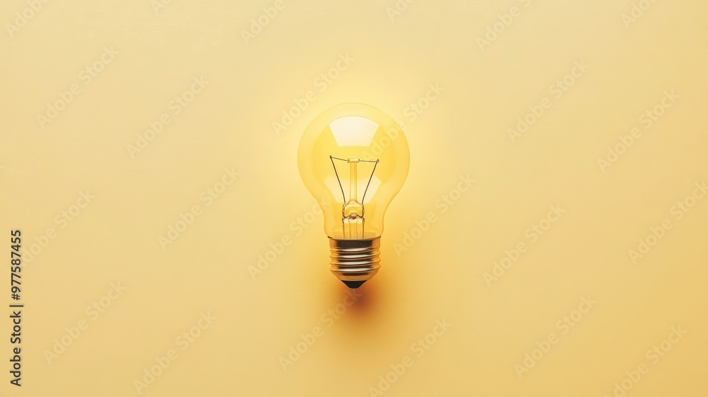 A dim lightbulb icon symbolizing depression, centered on a simple pastel yellow background with soft lighting. Focus on the dim bulb. No people. A dim lightbulb icon symbolizing depression, centered on a simple pastel yellow background with soft lighting. Focus on the dim bulb. No people.