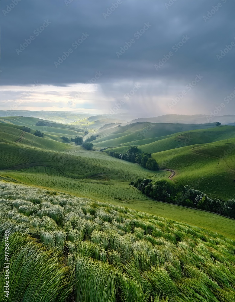 Rolling hills under a cloudy sky Rolling hills under a cloudy sky