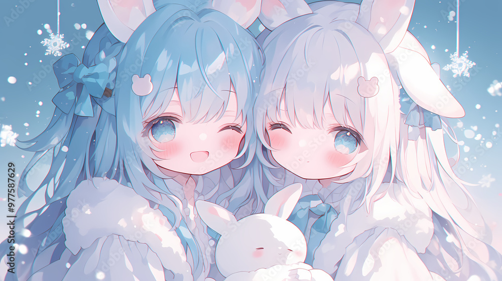 Chibi Anime Cute Girls in Love – Adorable Romance Art Chibi Anime Cute Girls in Love – Adorable Romance Art